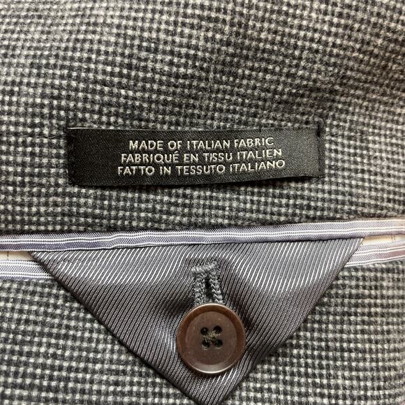 Banana Republic Suit Jacket Blazer Mens 44R Gray Micro Check Tailored Fit Cotton - Picture 8 of 16